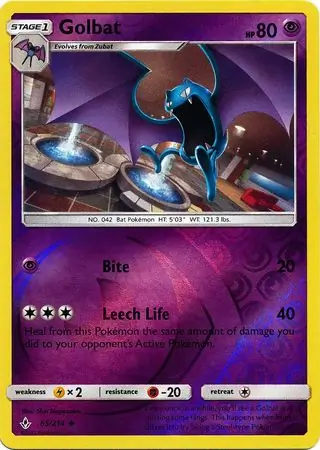 Golbat Reverse Holo Pokemon card from Unbroken Bonds