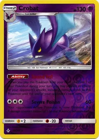 Crobat Reverse Holo Pokemon card from Unbroken Bonds