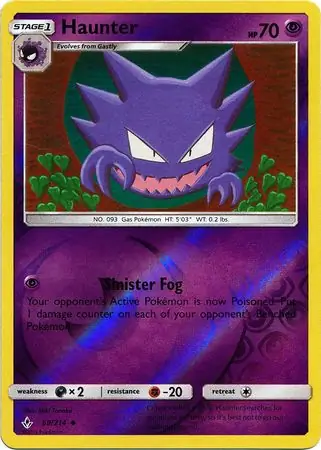 Haunter Reverse Holo Pokemon card from Unbroken Bonds