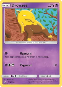 Drowzee Pokemon card from Unbroken Bonds