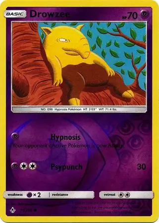 Drowzee Reverse Holo Pokemon card from Unbroken Bonds