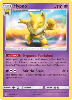 Hypno Pokemon card from Unbroken Bonds