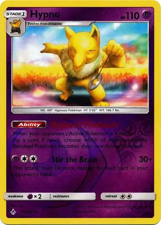 Hypno Reverse Holo Pokemon card from Unbroken Bonds