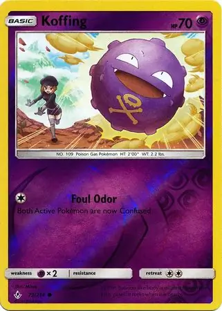 Koffing Reverse Holo Pokemon card from Unbroken Bonds