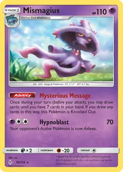 Mismagius Pokemon card from Unbroken Bonds