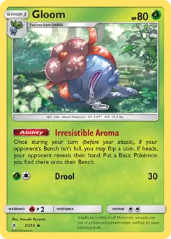 Gloom Pokemon card from Unbroken Bonds