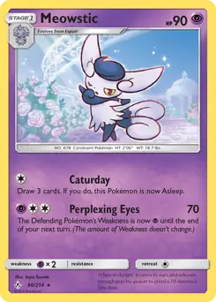 Meowstic Pokemon card from Unbroken Bonds