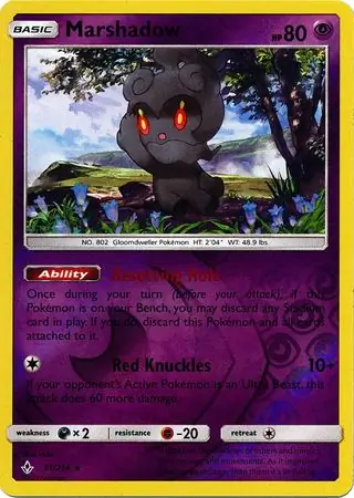 Marshadow Reverse Holo Pokemon card from Unbroken Bonds