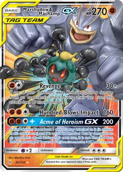 Marshadow & Machamp GX Pokemon card from Unbroken Bonds