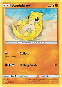 Sandshrew Pokemon card from Unbroken Bonds
