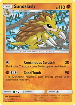 Sandslash Pokemon card from Unbroken Bonds