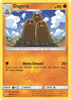 Dugtrio Pokemon card from Unbroken Bonds
