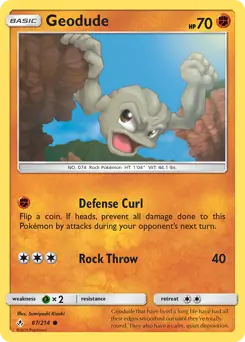 Geodude Pokemon card from Unbroken Bonds