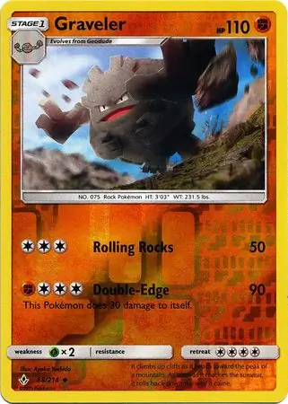Graveler Reverse Holo Pokemon card from Unbroken Bonds
