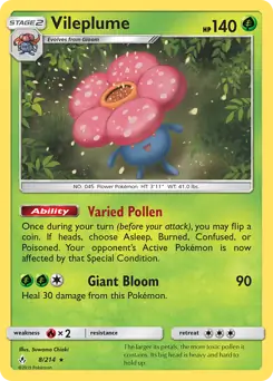 Vileplume Holo Pokemon card from Unbroken Bonds