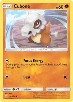 Cubone Pokemon card from Unbroken Bonds