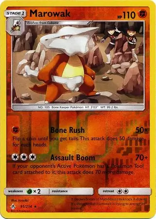 Marowak Reverse Holo Pokemon card from Unbroken Bonds