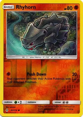 Rhyhorn Reverse Holo Pokemon card from Unbroken Bonds
