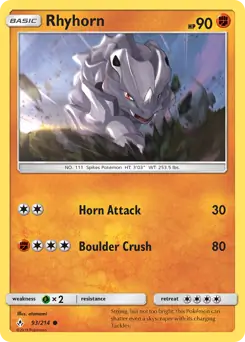 Rhyhorn Pokemon card from Unbroken Bonds