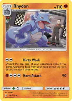 Rhydon Pokemon card from Unbroken Bonds
