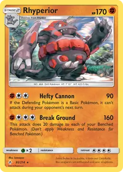 Rhyperior Pokemon card from Unbroken Bonds