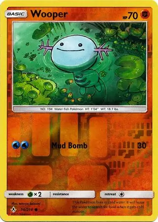 Wooper Reverse Holo Pokemon card from Unbroken Bonds