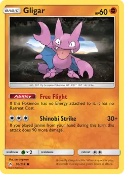 Gligar Pokemon card from Unbroken Bonds