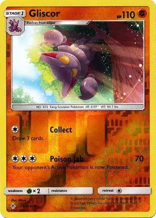 Gliscor Reverse Holo Pokemon card from Unbroken Bonds