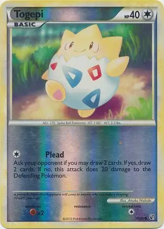 Togepi Reverse Holo Pokemon card from Undaunted