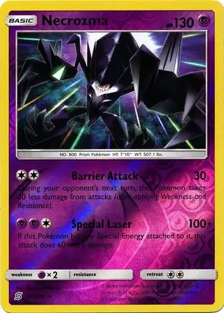 Necrozma Reverse Holo Pokemon card from Unified Minds