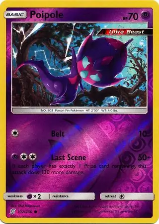 Poipole Reverse Holo Pokemon card from Unified Minds