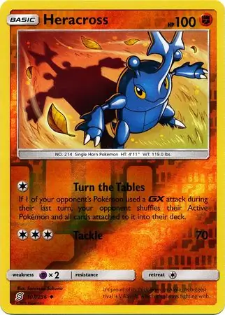 Heracross Reverse Holo Pokemon card from Unified Minds