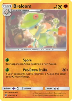 Breloom Pokemon card from Unified Minds