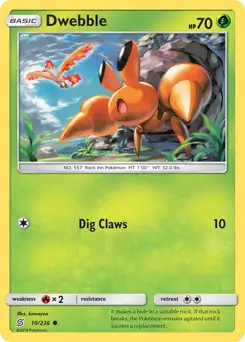 Dwebble Pokemon card from Unified Minds
