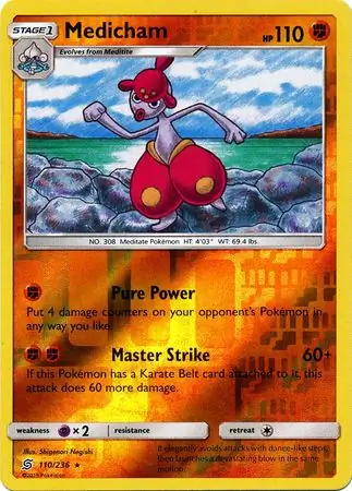 Medicham Reverse Holo Pokemon card from Unified Minds