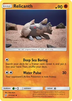 Relicanth Pokemon card from Unified Minds