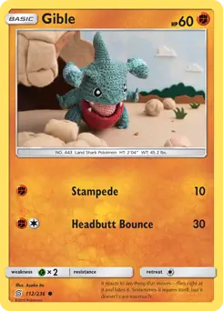 Gible Pokemon card from Unified Minds