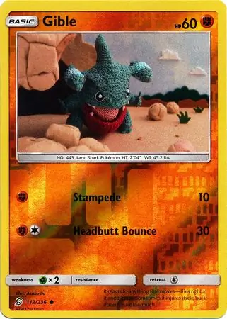 Gible Reverse Holo Pokemon card from Unified Minds