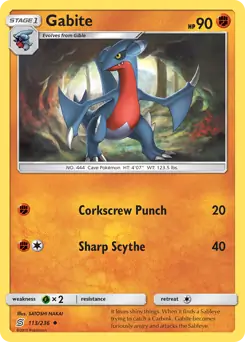 Gabite Pokemon card from Unified Minds