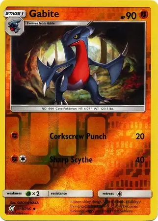 Gabite Reverse Holo Pokemon card from Unified Minds