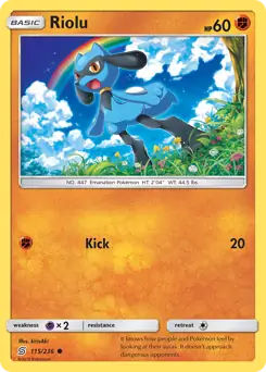 Riolu Pokemon card from Unified Minds