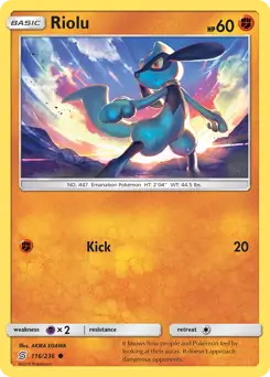 Riolu Pokemon card from Unified Minds