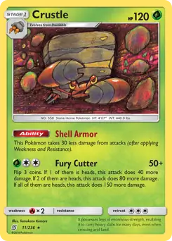 Crustle Pokemon card from Unified Minds