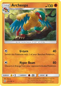 Archeops Pokemon card from Unified Minds