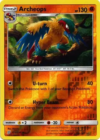 Archeops Reverse Holo Pokemon card from Unified Minds