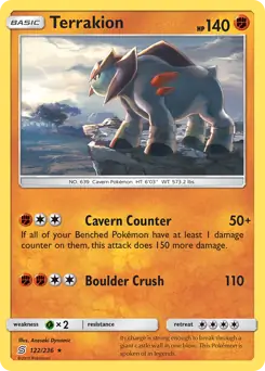 Terrakion Pokemon card from Unified Minds