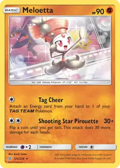 Meloetta Pokemon card from Unified Minds