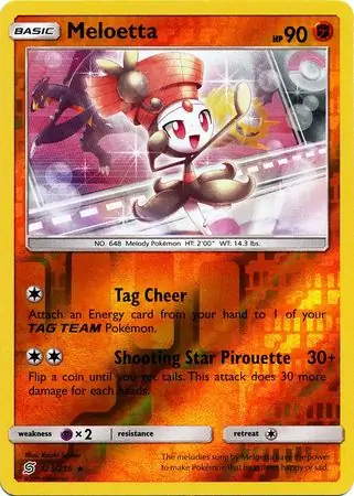 Meloetta Reverse Holo Pokemon card from Unified Minds