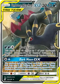 Umbreon & Darkrai GX Pokemon card from Unified Minds