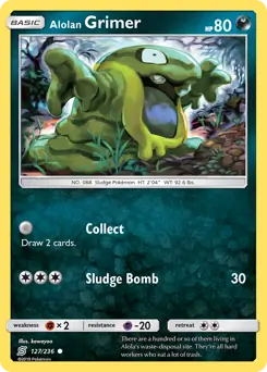 Alolan Grimer Pokemon card from Unified Minds